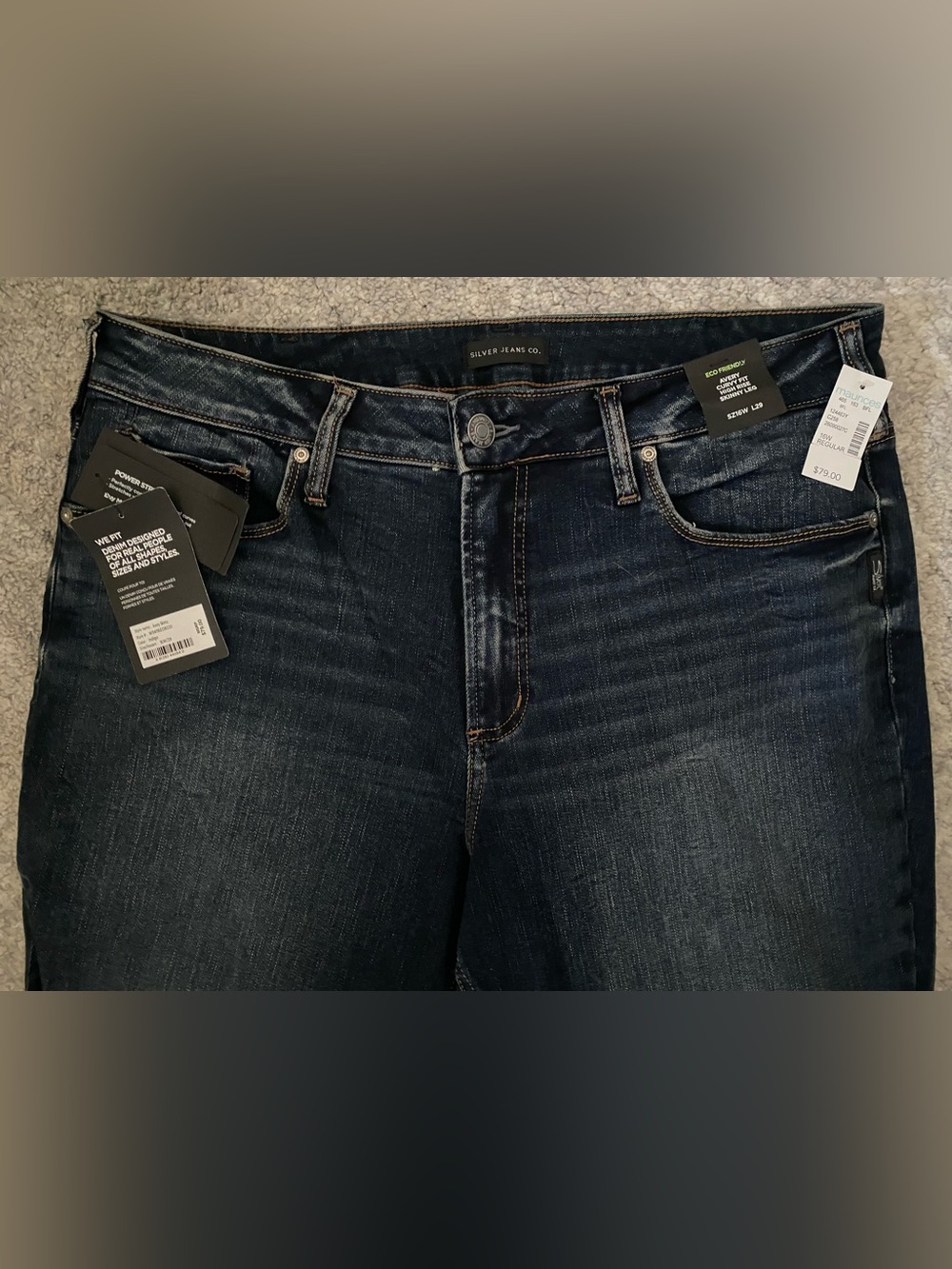 Silver Jeans Avery Curvy Fit High Rise Skinny Size 16W NWT - Picture 2 of 10